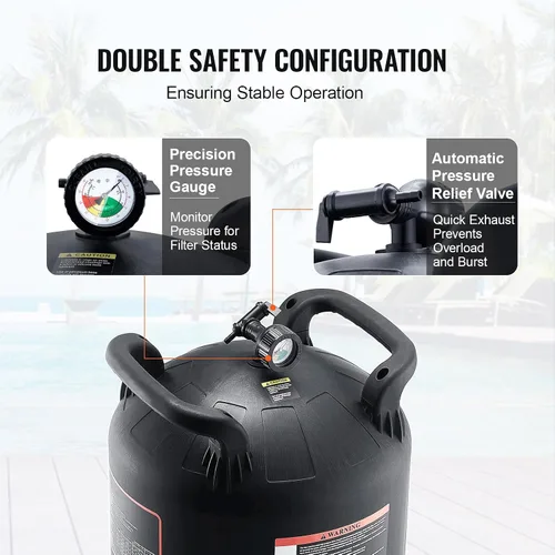 Miniatura 5 de Happybuy Cartucho filtro de piscina, área de 325 pies cuadrados, sistema de filtración enterrado/sobre el suelo, a prueba de fugas, para jacuzzis