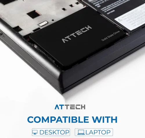 Miniatura 5 de ATTECH AT422 128GB 3D NAND SATA SSD interno de 2.5 pulgadas, hasta 550MB/s (128.0, GB)