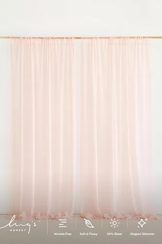 Miniatura 3 de Ling's moment - Cortinas de fondo transparente de chifón, libres de arrugas, para arco de ceremonia de bodas, decoración de escenario de fiestas
