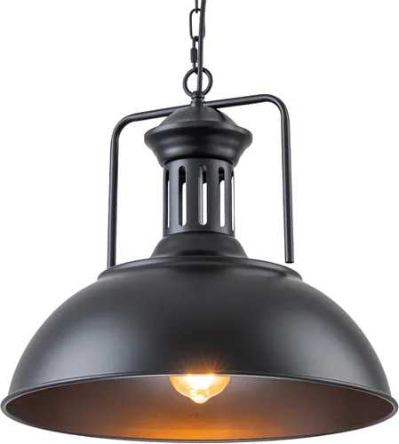 Miniatura 7 de Lámpara colgante de cúpula industrial, iluminación de techo colgante de granero para isla de cocina, comedor, metal de bronce rústico