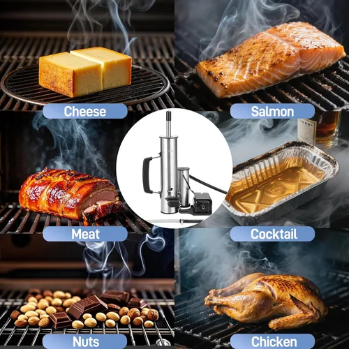 Miniatura 2 de Generador de humo para exteriores, ahumador eléctrico de acero inoxidable, tubo de humo para ahumador de pellets, ahumadores calientes/fríos