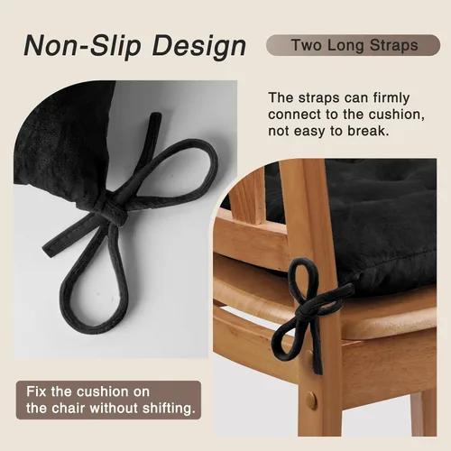 Miniatura 3 de OVOV 1 paquete de cojines para sillas de comedor, cojines de asiento suaves para sillas de escritorio de cocina, cojines cuadrados para sillas