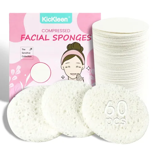 Miniatura 11 de 120 esponjas faciales comprimidas, 100 % natural, esponjas cosméticas de spa de celulosa para limpieza facial diaria, maquillaje y eliminación