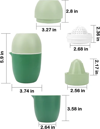 Miniatura 6 de Lechin Exprimidor de mano - Exprimidor de cítricos con forma de limón - Exprimidor de limón a mano con dos opciones de prensa para diferentes frutas