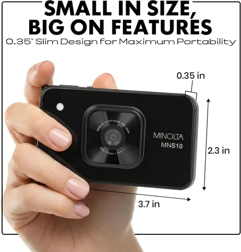 Miniatura 3 de Minolta Cámara digital de 48 MP, video HD ultra delgado 4K, pantalla LCD IPS de 2.9 pulgadas, lente de enfoque automático con estabilización