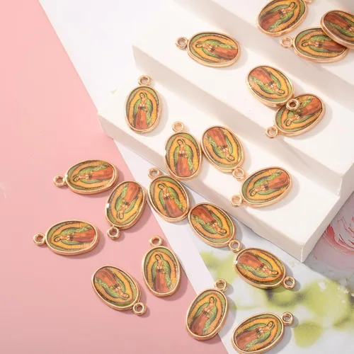 Miniatura 5 de 40 dijes clásicos de la Virgen María de Guadalupe para collares, pulseras y llaveros