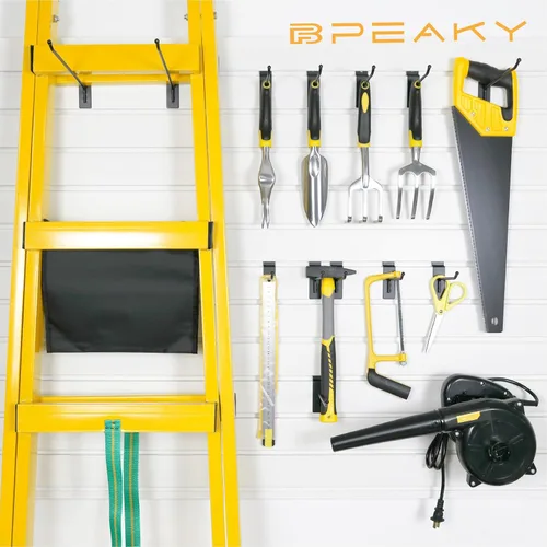 Miniatura 8 de Ganchos de Pared Ranurada Negros de 10 Pulgadas 25PC, Accesorios de Pared Ranurada Resistentes, Colgador de Herramientas de Pared Ranurada
