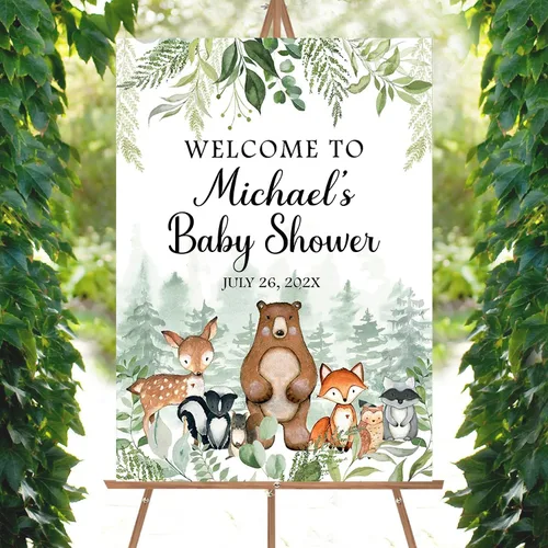 Miniatura 17 de Letrero personalizado de flores silvestres para baby shower, letrero de bienvenida para baby shower, decoración de fiesta de plástico con estacas