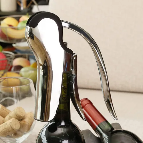 Miniatura 4 de KAYCROWN Abrebotellas de vino de acero inoxidable, sacacorchos de palanca vertical con diseño de cortador de lámina incorporado, sacacorchos de mano