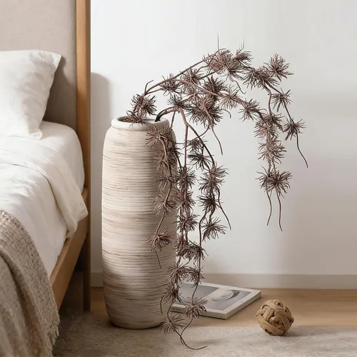 Miniatura 2 de ALMA Jarrón blanco alto para piso, jarrón extra grande de 18'' para ramo de flores secas de hierba de las pampas, jarrones grandes de cerámica