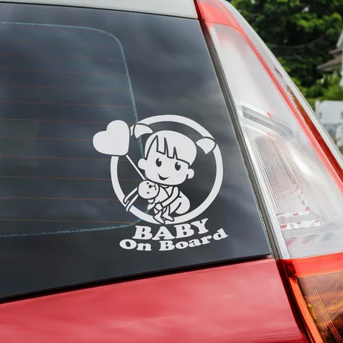 Miniatura 12 de Cartel de bebé a bordo – Divertido adhesivo para automóviles – Mantén a tu pequeño seguro con esta calcomanía de bebé en coche – Adhesivo