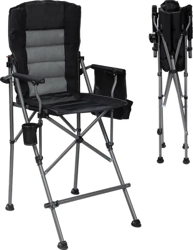 Miniatura 10 de REDCAMP Silla de campamento alta de gran tamaño para adultos, silla de directores plegable portátil de 330 libras, taburete plegable de altura