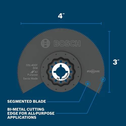 Miniatura 2 de Bosch OSL400F Hoja de sierra segmentada bimetálica para multiherramienta oscilante Starlock® de 4 pulgadas