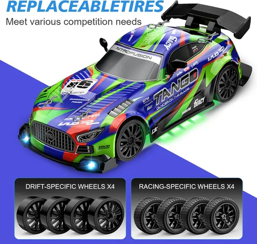 Miniatura 6 de Coche RC Drift para Coche de Juguete Eléctrico Juguetes de Coches de Carreras de Hobby con Controlador, 1:24 4WD Alta Velocidad Coches RC Drift
