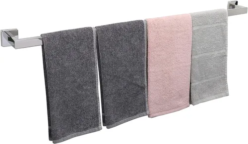 Miniatura 17 de TocTen Toallero de Baño - Base Cuadrada Engrosada SUS304 Barra de Toallas de Acero Inoxidable para Baño, Accesorios de Baño Varilla de Toallas