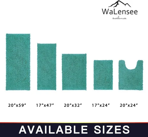 Miniatura 102 de Walensee Alfombra de baño antideslizante (24x17 pulgadas, rosa polvoriento) absorbente de agua, súper suave, lanuda de felpilla, lavable a máquina
