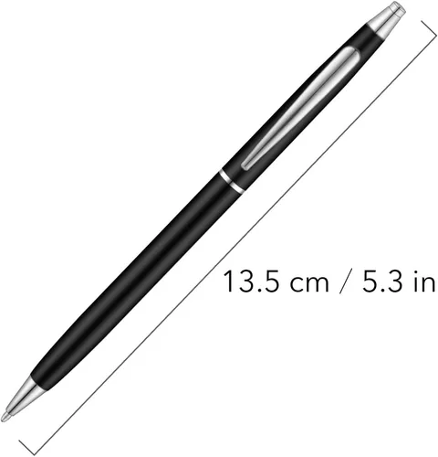 Miniatura 2 de Unibene 6 bolígrafos retráctiles metálicos delgados – negro mate y plateado, bonito regalo para negocios, oficina, estudiantes, profesores, bodas