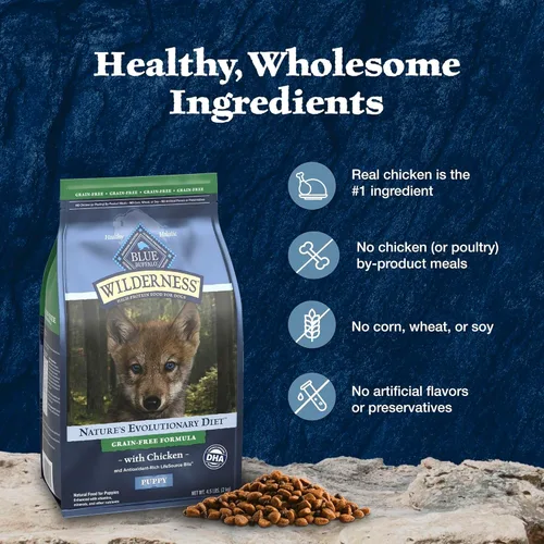 Miniatura 7 de Blue Buffalo Wilderness Puppy - Alimento seco para perros con alto contenido de proteínas con pollo real, sin granos, fabricado en los Estados