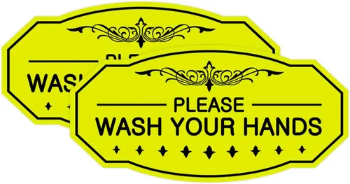 Miniatura 19 de Signs ByLITA Letrero de Victorian Please Wash Your Hands (plata cepillada) - Grande Brushed Silver