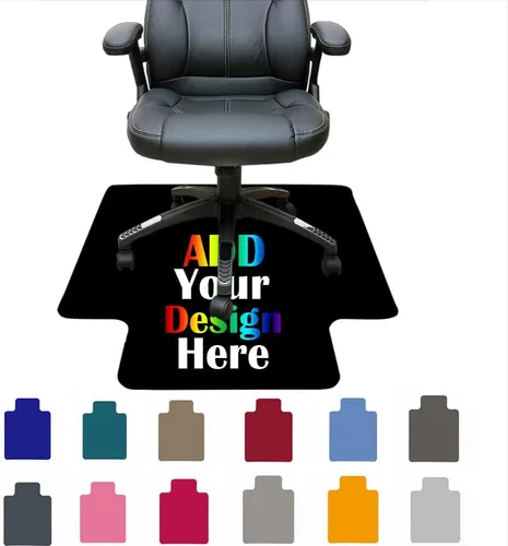 Miniatura 10 de Alfombrillas personalizadas para silla de oficina para suelo de madera dura y azulejos, personalizadas con texto, foto, computadora, oficina