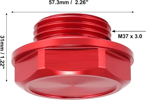 Miniatura 3 de Tapa de tapón de llenado de aceite de motor de gas de aleación de aluminio roja para Toyota TRD Highlander RAV4 Yaris Camry Corolla Tacoma Land