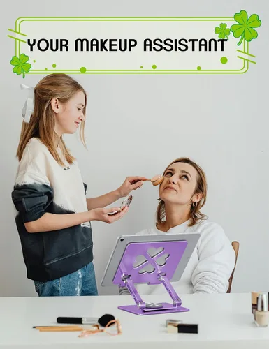 Miniatura 5 de Soporte para tablet para iPad, soporte de escritorio de aluminio giratorio de 360° – Soporte de escritorio ajustable y plegable compatible con iPad
