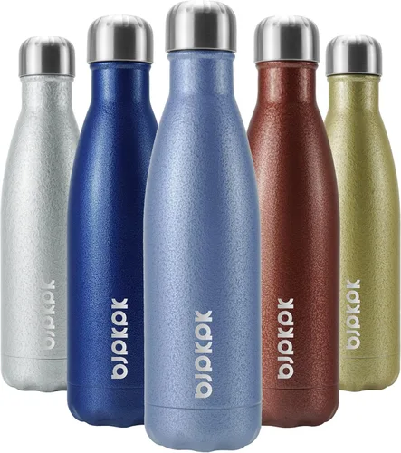 Miniatura 33 de BJPKPK Botella de Agua Aislada 17oz Botellas de Agua de Acero Inoxidable Apta para Lavavajillas Metal Térmica Mantiene Frío y Caliente, Gris Niebla