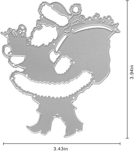 Miniatura 2 de Troqueles de metal para Papá Noel, Navidad, Papá Noel, lleva una bolsa, Papá Noel trae regalos troquelados troquelados, plantillas en relieve, molde