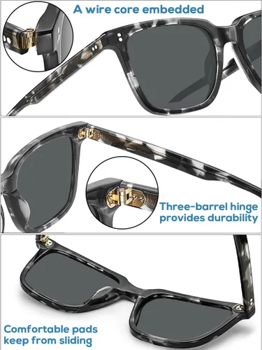 Miniatura 37 de Carfia Chic - Lentes de sol polarizados para mujer, protección UV400, marco de acetato pulido a mano