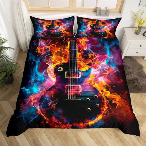 Miniatura 18 de Juego de ropa de cama con estampado de lobos en 3D, funda de edredón de lobo ártico para niños, adolescentes, niños y niñas, funda de edredón