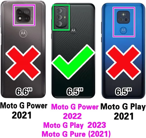 Miniatura 2 de Asuwish Funda de teléfono para Motorola Moto G Power 2022 5G/MotoG Pure 2021 con protector de pantalla y accesorios de celda MotoGPure GPure Azul
