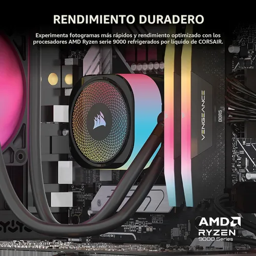 Miniatura 4 de Corsair Vengeance a7500 PC para juegos – Enfriamiento líquido AMD Ryzen™ 7 9800X3D CPU – GPU AMD® Radeon RX 9070XT – 32GB de memoria Vengeance RGB