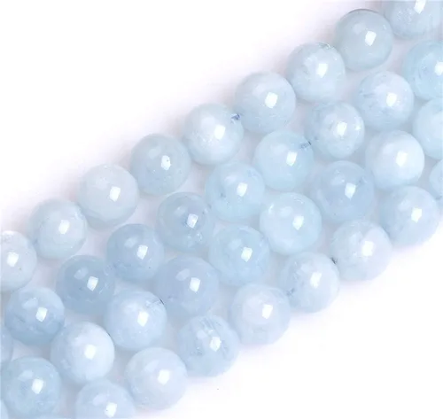 Miniatura 8 de JOE FOREMAN Cuentas esmeriladas mate de aguamarina azul de 0.472 in para hacer joyas, piedras preciosas naturales semipreciosas, redondas de 15