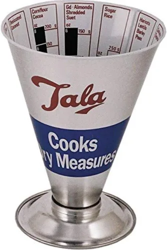 Tala Los cocineros miden ingredientes secos, plata/rojo/azul