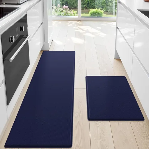 Miniatura 11 de StepLively Tapete de cocina, 2 piezas, tapetes de cocina acolchados para piso, juego de alfombras de cocina antifatiga, tapete antideslizante