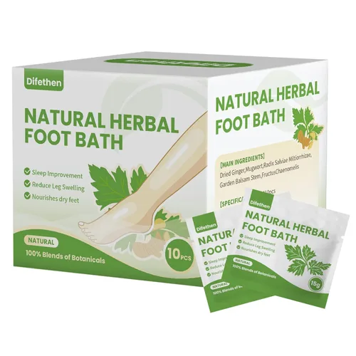 Remojo natural para pies de artemisa/ajenjo, bolsa de baño de pies de jengibre linfático, spa para pies antihinchazón que promueve el metabolismo,