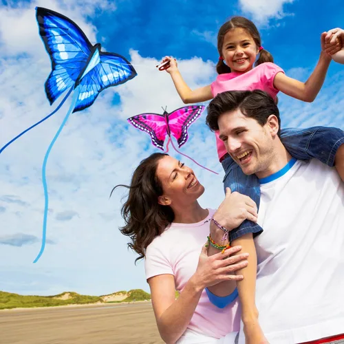 Miniatura 5 de TOY Life Cometa de mariposa para niños, fácil de volar, cometa grande para niños, cometas para niños y adultos, fácil de volar, cometas grandes