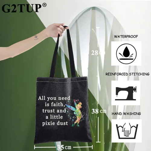 Miniatura 2 de G2TUP Bolsa de maquillaje inspirada en la película de cuento de hadas, Faith Trust y Pixie Dust, bolsa de maquillaje de viaje para fanáticos, Todo