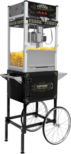 Miniatura 18 de Máquina de carrito de palomitas de maíz de 16 onzas sobre ruedas, máquina de palomitas de maíz de 850 W para 64 tazas de palomitas de maíz por lote