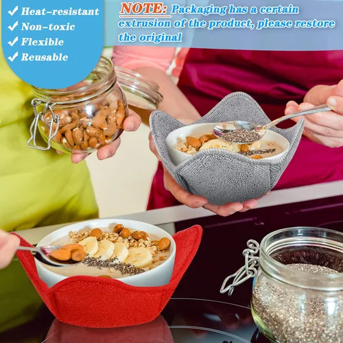 Miniatura 5 de Patelai Juego de 8 recipientes para microondas acogedores para comida caliente, de 7.5 pulgadas, aptos para microondas, multiusos, a prueba