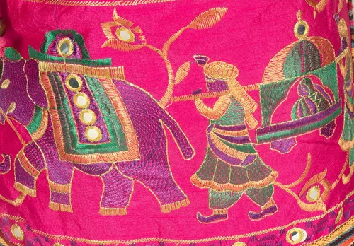 Miniatura 8 de Bolsa de hombro rosa bordada hecha a mano elefante bohemio hippie bolsa de playa gitana