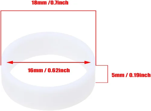 Miniatura 2 de ONLYKXY 100 bridas de silicona blanca – 0.62 pulgadas de diámetro bandas elásticas planas – anillos de goma reutilizables para la escuela, el hogar
