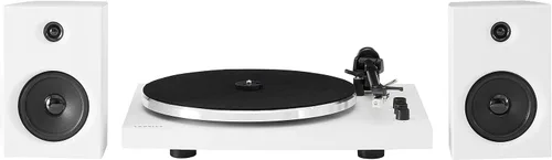 Miniatura 4 de Crosley T150B-WH - Moderno sistema de tocadiscos Bluetooth de 2 velocidades con brazo de tono ponderado variable y altavoces estéreo, color blanco