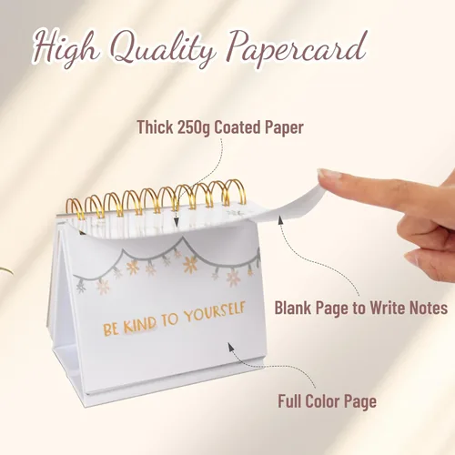 Miniatura 4 de Regalos inspiradores para mujeres, calendario de escritorio motivacional, calendario de escritorio para voltear con afirmaciones positivas diarias