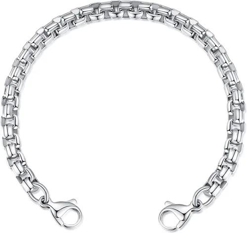 Miniatura 15 de LinnaLove Cadena intercambiable de acero inoxidable para pulseras de identificación de alerta médica para mujeres y hombres, No es una piedra