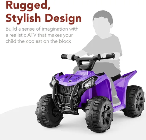 Miniatura 3 de Best Choice Products Juguete de paseo para niños de 6 V, 4 ruedas Quad ATV Play Car con velocidad máxima de 1.8 MPH, neumáticos pisados, asas