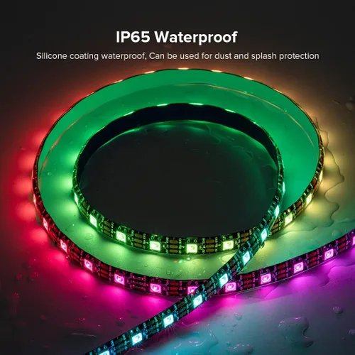 Miniatura 2 de SEZO WS2812B ECO Tira de luz LED 16.4 pies/5M 60 píxeles/m 300 píxeles, direccionable individual, programable, 5050SMD, RGB digital, aleación