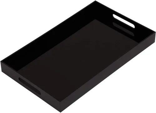 Miniatura 21 de KEVLANG - Bandeja de servir transparente y resistente de acrílico con asas - 12x16 pulgadas - Para servir café, aperitivos, desayuno, mayordomo