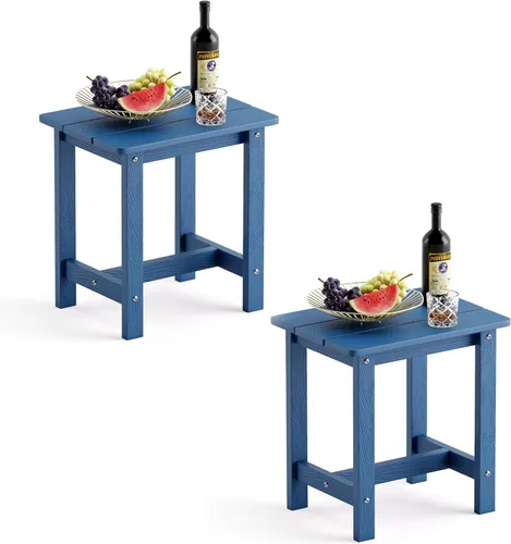 Miniatura 9 de LUE BONA - Mesa auxiliar para exteriores, mesa pequeña de exterior HDPS, mesa auxiliar Adirondack, mesa auxiliar de exterior para patio, porche