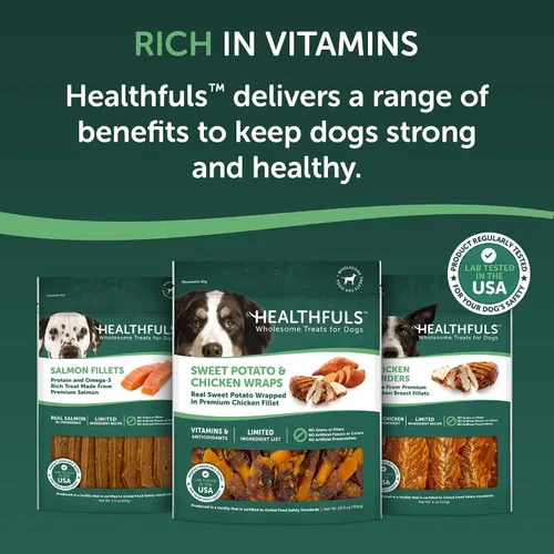 Miniatura 9 de Golosinas de batata con pollo envuelto para perros Healthfuls, 16oz